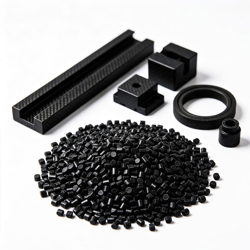 Gránulos de grafito PEEK CF PTFE de alta resistencia al desgaste Gránulos de grafito PEEK CF PTFE de alta resistencia al desgaste